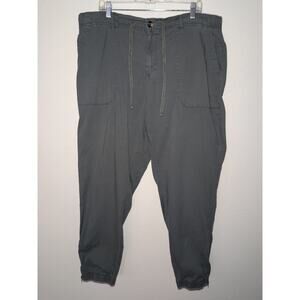 Sonoma Brand XXL (20) Army Green Pants Ankle Zipper Drawstring Elastic Utility